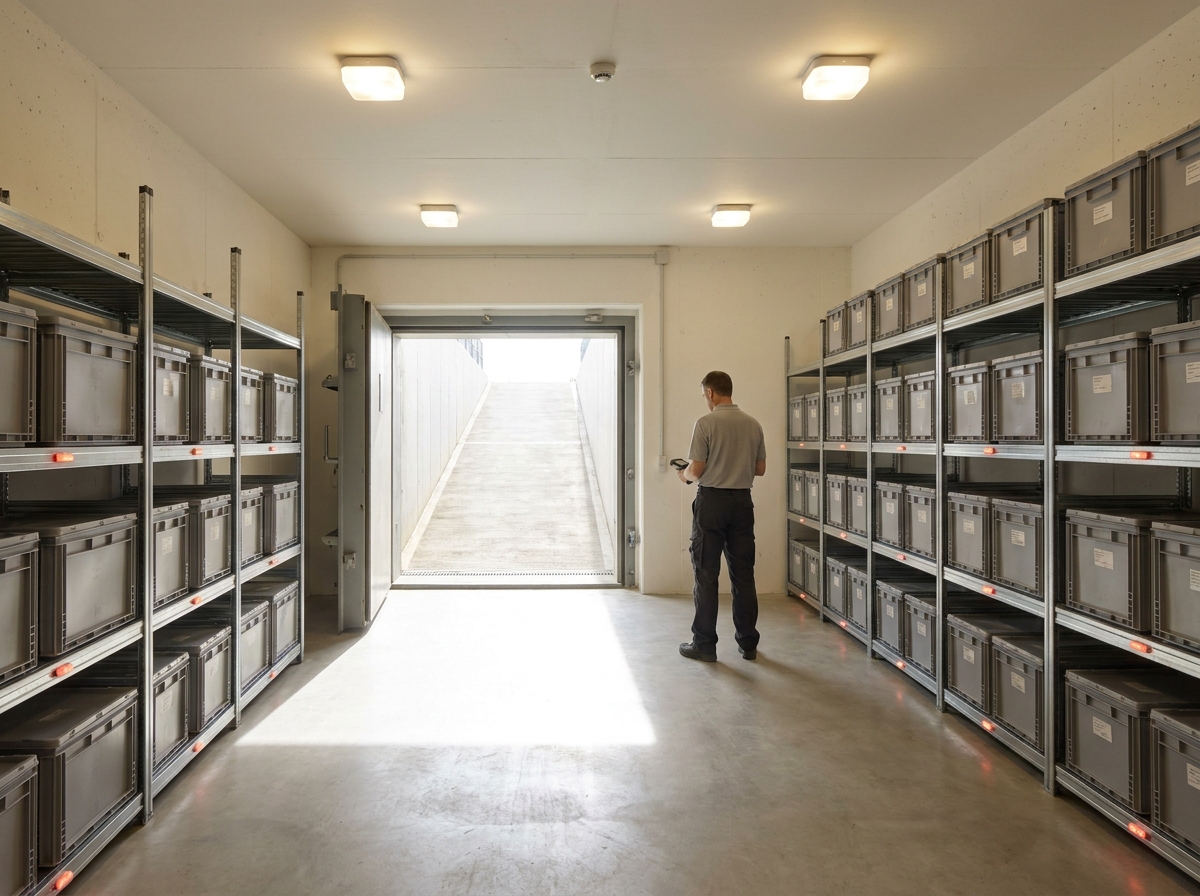 Interior of a bunker used for ammunition storage